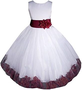 Sicong2 Natural and Graceful Big Girls' Flower Girl Pageant Dress White/Burgundy10 Attractive