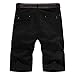 BISHUIGE Men's Cotton Class-Fit Flat Front Belted Casual Shorts