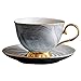 14-Pieces Porcelain Teapot Set Ceramic Coffee Cup Teacup with Gold Spoon Tea Party Tray Holder Gift Sets