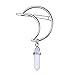 Natural Stone Pendant Gems Moon Hair Clip Crystal Gemstone 8 Pcs Women Girls Alloy Charms Clamp Hairpin Barrettes Bobby Pins Hair Ornament Decoration Accessory