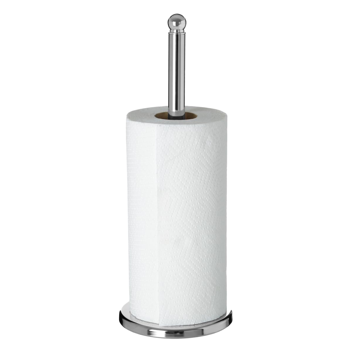 Premier Housewares Durable Design Chrome Roll Holder Versatile Roll Holder for Kitchen Sturdy Free Standing Toilet Roll Holder Compact Paper Towel Holder for Home