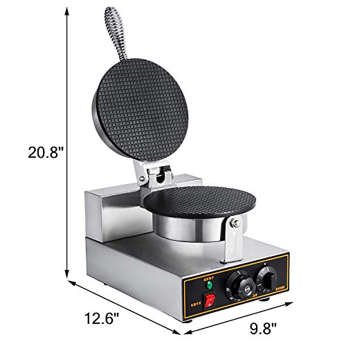 Electric Ice Cream Cone Machine Egg Roll Maker 1250W Nonstick Commercial Baker Pastry Making Baking Tools Electric Egg Roll Ice Cream Cone Maker - Thumbnail 4