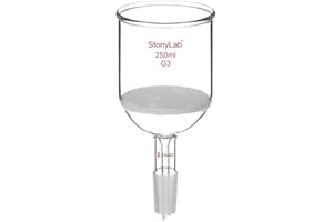 stonylab Buchner Filtering Funnel, Borosilicate Glass Buchner Filtration Funnel with Fine Filter Disc (G3) and 24/40 Lower Standard Joint, 250 ml
