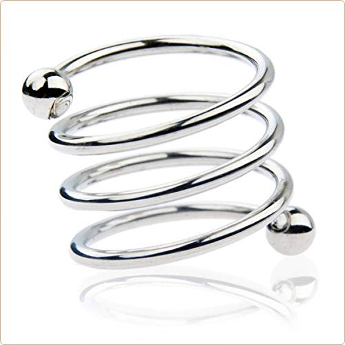 Bondage Masters, Penis Glans Cock Ring Spiral Shaft Stimulator, Silver
