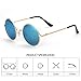 Menton Ezil Fashion Round Style Vintage Sunglasses with Polarized Mirrored Lenses Shiny Eyewear Steampunk Metal Spring Frame Spring with Gold Frame Green Lens