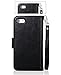 iPhone 7 Case, iPhone 7 Wallet Case, Crosspace Premium PU Leather Flip Wallet Case 2-in-1 Protective Magnetic Shell with Credit Card Holder and Wrist Lanyard for Apple iPhone 7 4.7