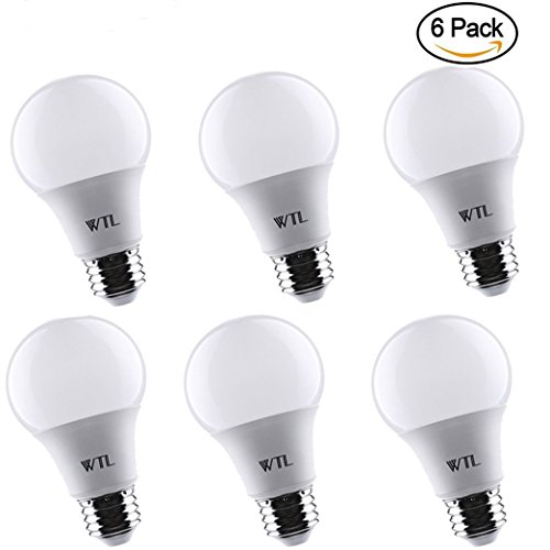 A19 LED Bulb 40w Equivalent Warm White 2700K and 480Lm Non-dimmable LED Light Bulbs Medium Base （E26）for Home, Kitchen, Living room, Bedroom & Commercial Lighting 6 Pack by WTL