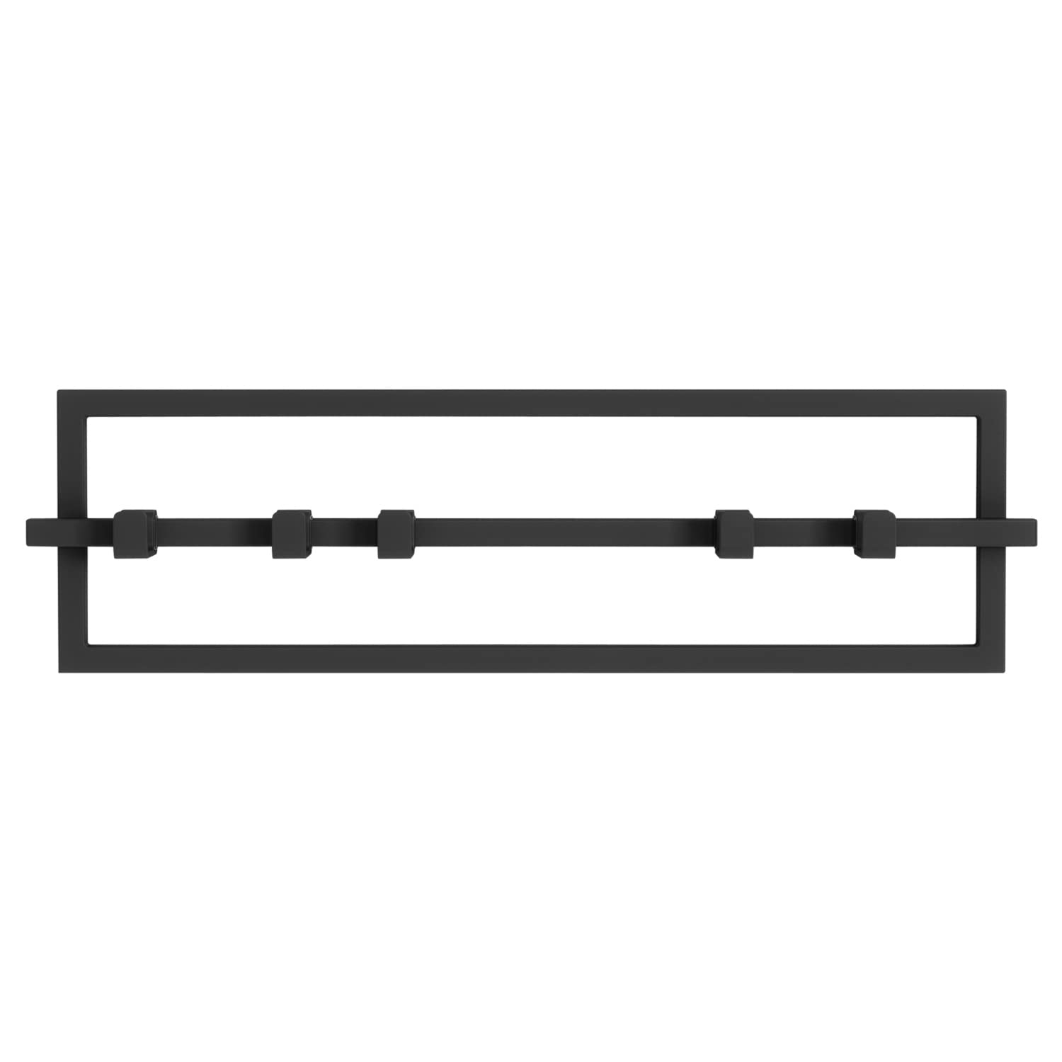 Umbra Cubiko Wall Mounted Modern, Sleek, Space-Saving Hanger with Retractable Hooks to Hang Coats, Scarves, Purses and More, 5, White