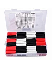 Tuofeng   Juego de tubos termorretráctiles 3:1 (320 piezas, doble pared, adhesivo de pared, 7 tamaños, cable protector de reparación de cables para iPhone, cable de carga para RC, DIY, instalación estéreo de coche, cable de datos Apple MFI Lightning)