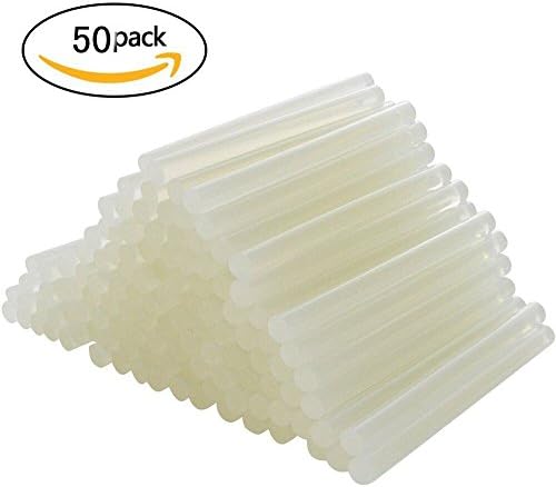 50pcs Hot Glue Gun Sticks - Ishua High Viscosity Hot Melt Adhesive Bar Hot Melt Adhesive Glue Stick 0.27'' Diam, 3.9'' Length Clear Strong Adhesive for Mini Hot Glue Gun