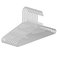 Dedu White Plastic Tubular Hangers, Adult Size, Set of 30