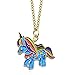 Rainbow Unicorn Necklace,Unicorn Party Favors,Unicorn Pendant for Girls,Fashion Necklace Birthday Gift - (Set of 7)