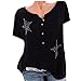 Eaktool Womens Tops,Woman Plus Size Tops Shirt Women Button Short Sleeve Fashoin Hot Drill Blouse S-5XL
