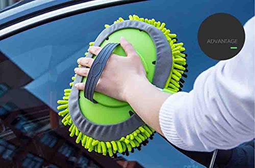 Portable Car Washing Cleaning Rotating Mop with Long Green Aluminum Alloy Handle - Thumbnail 2