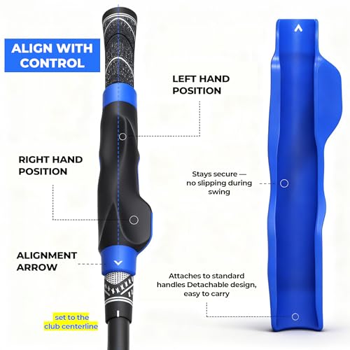 Honharo Golf Club Grip – Golf Grip Trainer & Grip Corrector for Proper Hand Position and Muscle Memory – Non-Slip, Easy Install,Golf Grip Kit Fits Standard Driver, Iron, Wedg