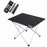 SYOURSELF Portable Camping Table Aluminum Folding Desk with Carrying Bag, Lightweight and Durable, Compact Roll Up Tables for Indoor and Outdoor Camping Hiking Picnic BBQ Backpacking Travel Fishing