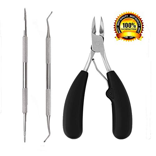 Ingrown Toenail Tool Set Toenail Clippers for Thick Nails, Nail Lifter and Toenail File, sharp and Safe Stainless Steel, 3 PCS Toenail Tools Set for Ingrown Toenail Correction Tool