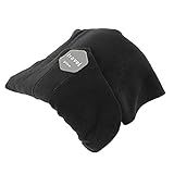 Travel Neck Pillow Scarf Support for Airplanes Soft Flight Sleep with Portable Cover Bag,Eye-patch & Earplugs (Black)