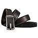 Leather Belt for Men - Automatic Buckle Ratchet Slide Holeless - Long 50