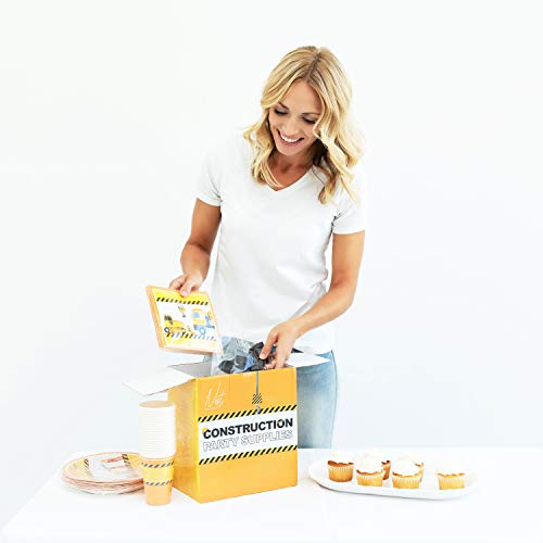 Construction Birthday Party Supplies By Nest Party Designs (179 Pieces) Transportation Party Supplies For Boys or Theme Decorations For Girls Who Love Trucks, Foil Balloons, Builders Hard Hat or Dump Truck Toys