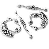 Heather's cf 19 Pieces Silver Tone Grape Square Big Clasp Toggle Findings Jewelry Making 25X24/41X5mm