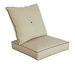 Bossima Indoor/Outdoor Light Khaki Deep Seat Chair Cushion Set,Spring/Summer Seasonal Replacement Cushions.
