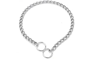 SOSOPET Dog Choke Collar Dogs Chain Choker Link Training Collar Pet Metal Slip Puppy Martingale Collars for XXS XS Small Medium Large Big XL Breed Dogs Silver XS