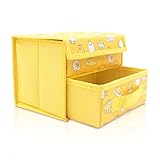 Finex Yellow Gudetama Foldable Storage Organizer Box for Desk Lazy Egg Yolk - with Removable Drawer