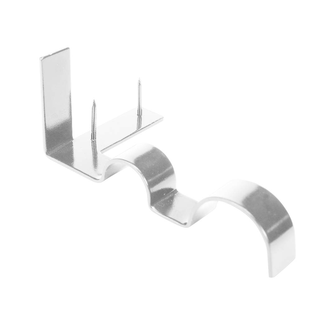 Lpl Double Rod Brackets Curtain Rod Wall Bracket Curtain Holders Tap Right Into Window Frame No Screws No Drills (Silver)