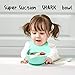 Baby Feeding Set,Including Bowl with Suction, Dish, Bendable Fork and Spoon, Adjustable Baby bib, and Snack Cups. Harmless, Silicone, Easy to Clean Again, Perfect Infant Baby Shower Gift - Green