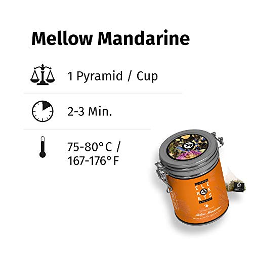 "Mellow Mandarine" Grüner Tee Beutel Bio (15x3g) mit Mandarine Grapefruit Geschmack, Grüntee Aromatisiert in Teebeutel Dose von alveus – Bild 5