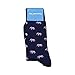 SummerTies Elephant Mens Dress Socks - Pink on Navy