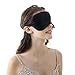 LISITER 2-in-1 Sleep Eye Mask with Ear Plugs and Travel Pouch, Adjustable Black Night Sleep Mask for Men Women, Soft Comfort Eye Shade Cover for Sleeping, Travel, Nap, Yoga Meditation