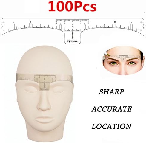 Eyebrow Ruler,100Pcs microblading ruler,Disposable Eyebrow Ruler Sticker, eyebrow ruler for microblading supplies
