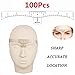 SKYMORE Eyebrow Ruler,100Pcs microblading ruler,Disposable Eyebrow Ruler Sticker, eyebrow ruler for microblading supplies primary