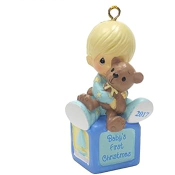 Amazon.com: Precious Moments baby's first Christmas 2017 Ornament (Blue ...