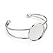 Yumei Jewelry Stainless Steel Color(Rhodium Plated) Bezel Blank Bracelet For Men and Women Pack of 5 Fit 1 Inch Round Cabochon