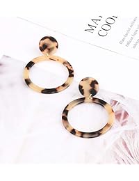 MOLOCH - Pendientes colgantes de resina geométrica para mujer, diseño de concha de tortuga