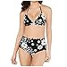 Traje De Baño Sexy Dos Piezas Halter Vieira Bikini Trajes De Baño Moda De Impresión Cintura Alta Ropa De Playa,Black,XLthumb 1