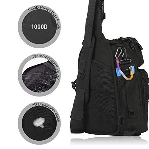 BLISSWILL Fishing Backpack Outdoor Tackle Bag Large Fishing Tackle Bag Water-Resistant Fishing Backpack with Rod Holder Shoulder Backpack - Thumbnail 4