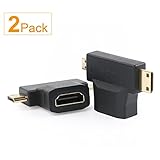 Micro HDMI to HDMI Adapter|HDMI to Mini HDMI Adapter|Micro HDMI to Mini HDMI Adapter,SHD Mini and Micro HDMI to HDMI 2 in 1 T HDMI Coupler-2Pack