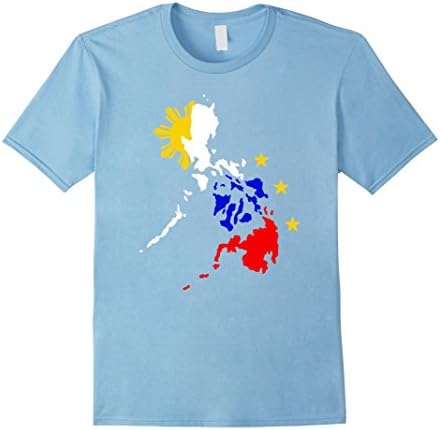Men's Philippines Map Shirt for Men, Women &amp; Kids Medium Baby Blue