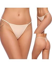 Ropa interior para mujer Ekouaer, tanga suave y transpirable, paquete de 3