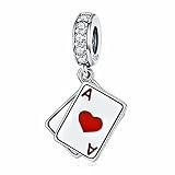 Qings 925 Sterling Silver Playing Card Charms for