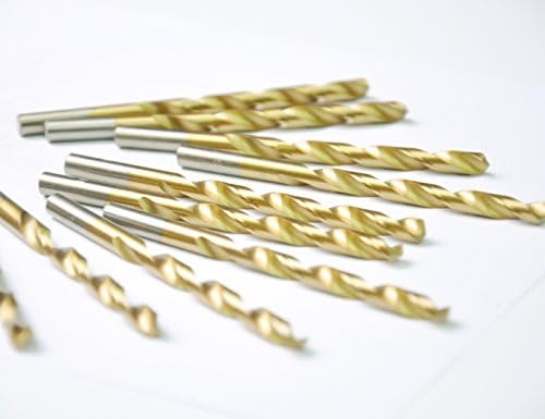 10PCS, 3/16", Titanium Twist Drill Bits