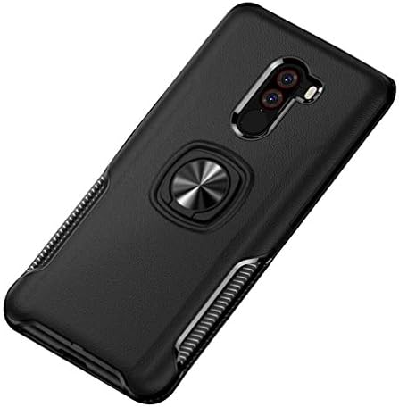Compatible Samsung Galaxy S9 Plus Case, ANERNAI Hard PC Silicone 360 Degree Rotating Ring Holder Kickstand Magnetic Car Mount Thin Shock Absorption Cover Case (Black)