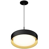 ET2 Echo - 25W 1 LED Pendant-10.75 Inches Tall and 16 Inches Wide-Black/Gold Finish -Traditional Installation