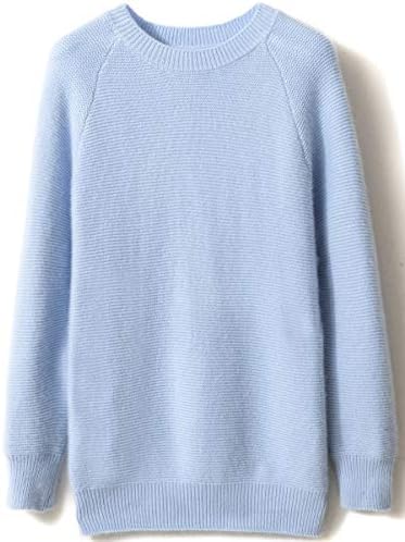LONGMING Women's Winter Cashmere Knitted Crewneck Long Sleeve Warm Wool Pullover Sweater