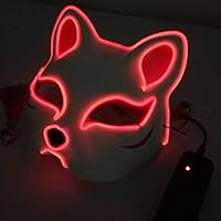 Smartcoco Frightening Halloween Cosplay LED Light up Fox Face Mask for Festival Party Halloween Costumes (Red)