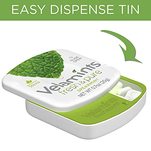 Velamints Fresh Spearmint Sugar Free Mints Tin Fresh Breath Mint